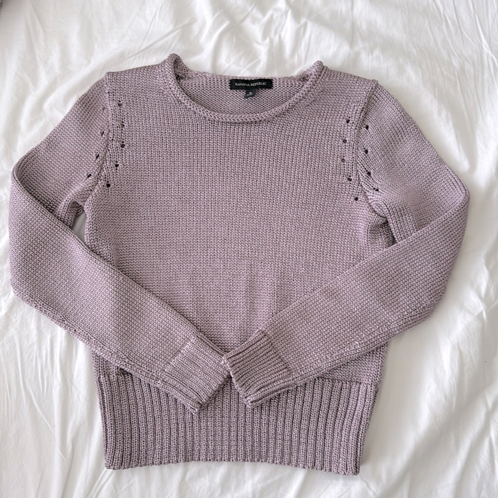 Banana Republic Metallic Crew Sweater - sz S - LIKE NEW